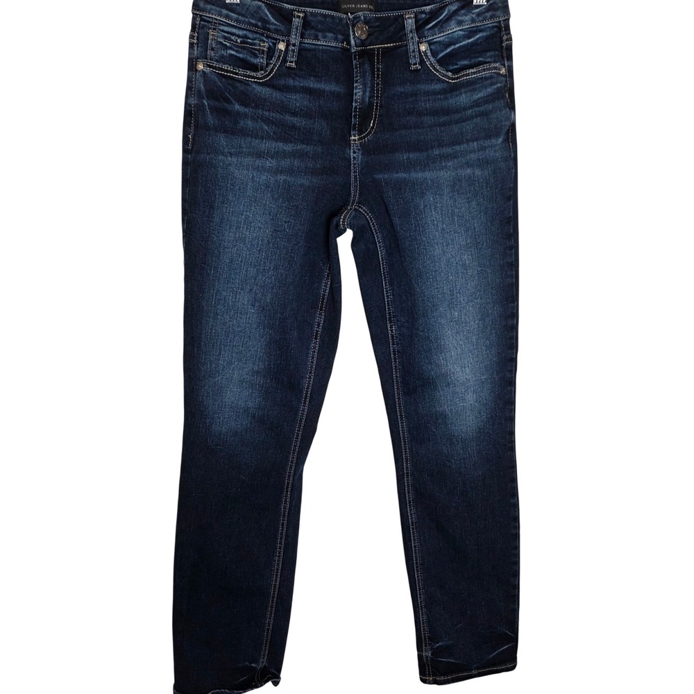 Silver Jeans Suki Straight Jeans‎ Mid Rise Dark Wash Stretch Denim W29 L31